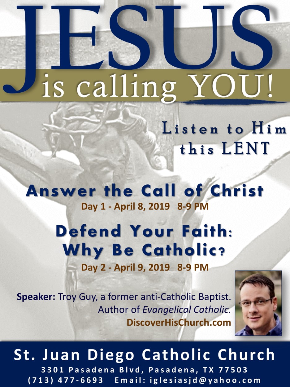 April 8-9th, 8 – 9 PM, LENTEN Mission led by Troy Guy