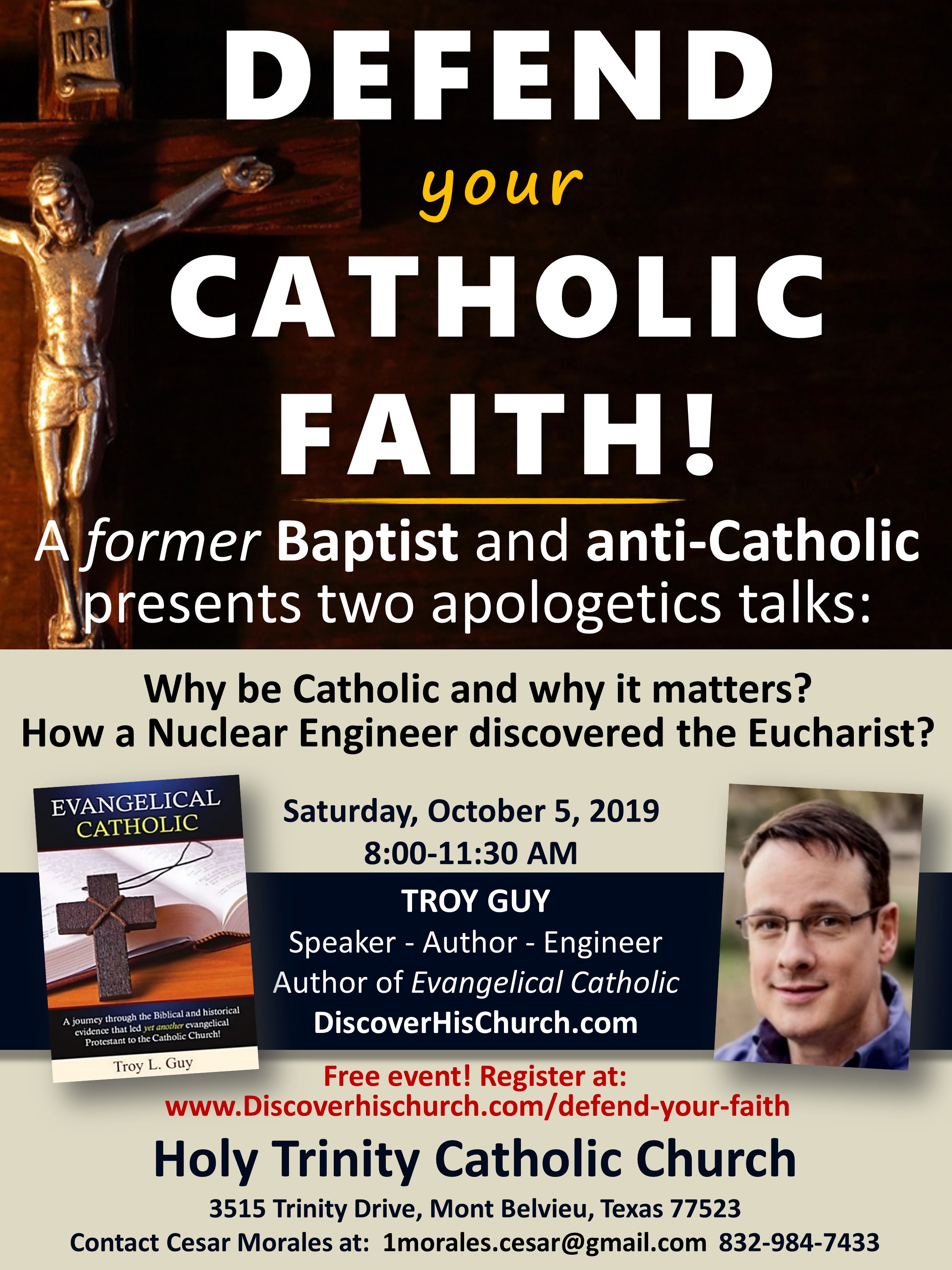 Join us – Learn to Defend your Catholic Faith! Oct 5, 2019